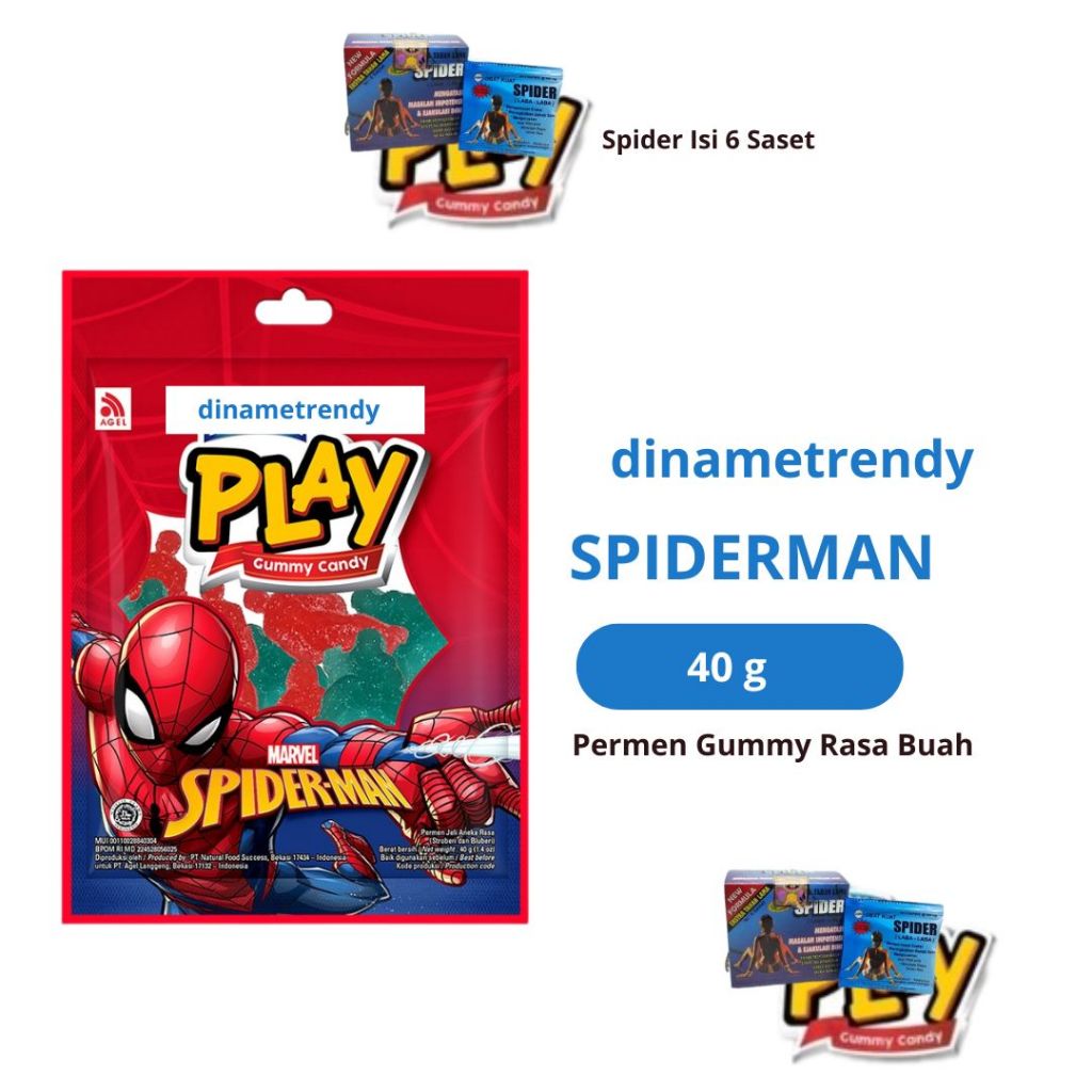 

Play Permen Gummy SPIDER BOX Kapsl Isi 6 Saset Terlaris