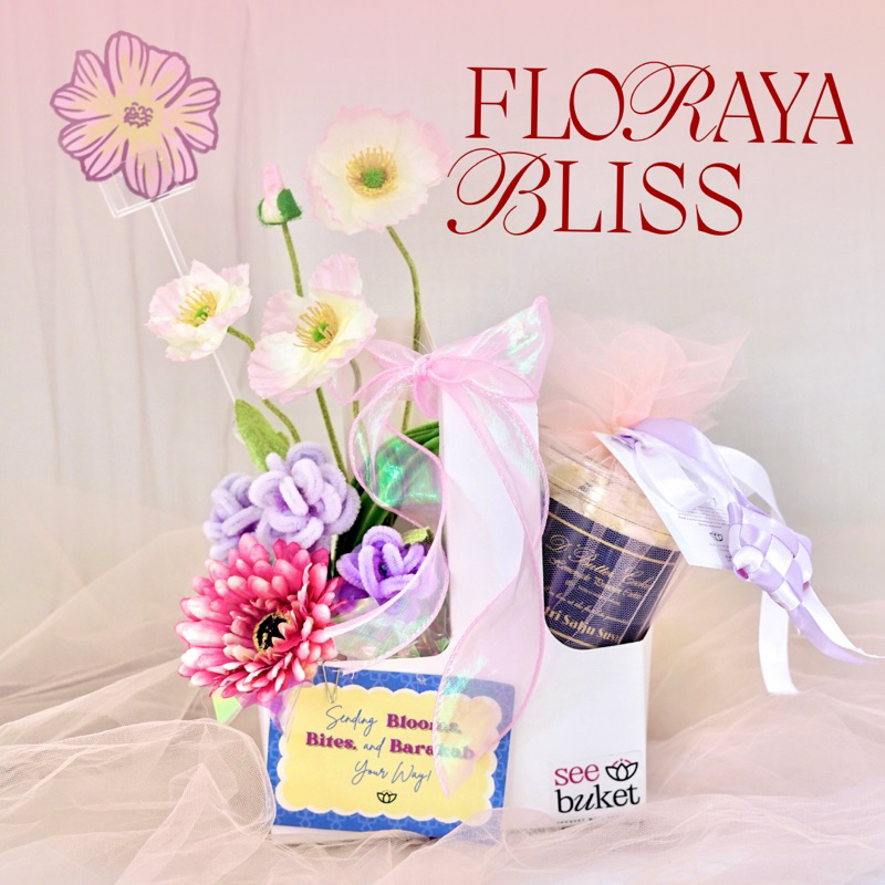 

Floraya Bliss" Hampers Lebaran Idul Fitri Artificial Pipe Cleaner Flower Bunga Kawat Bulu Kue Kering Parcel