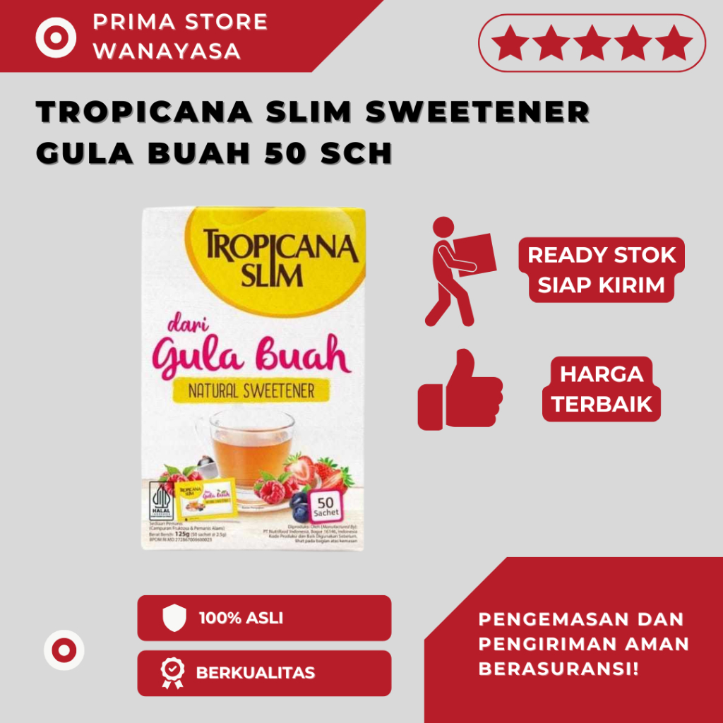 

Tropicana Slim Sweetener Gula Buah 50sch