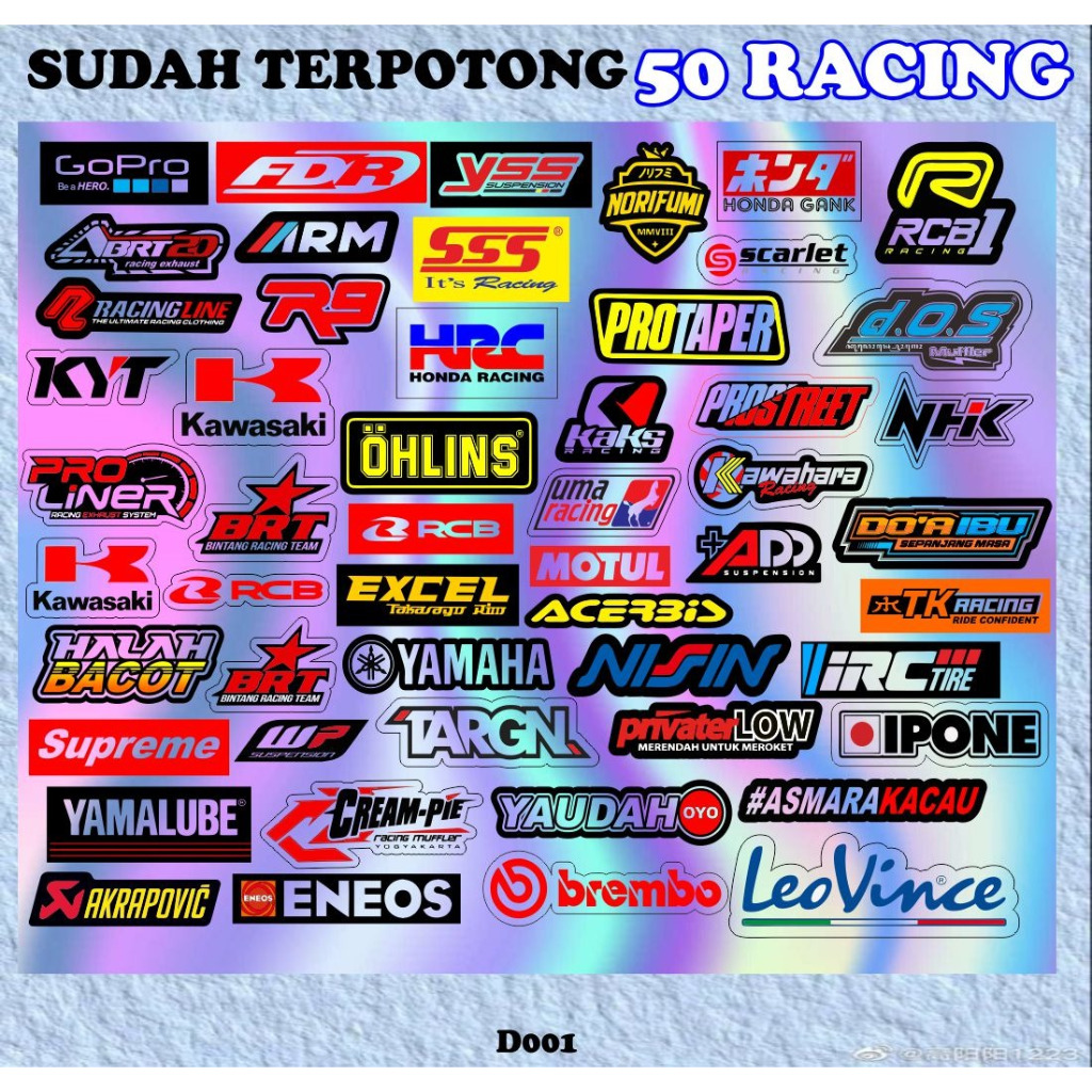 

61pcs stiker brand stiker pack sudah terpotong tinggal tempel
