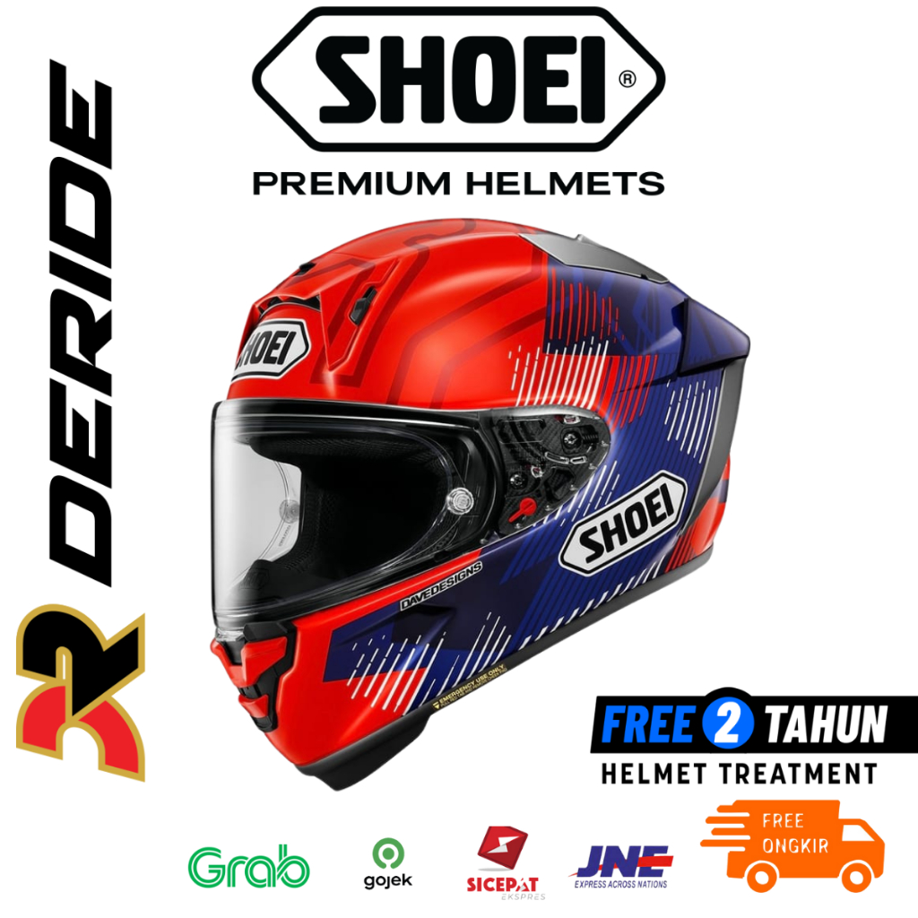 Shoei X15 Marquez 8 TC 1 Full Face Premium Helmet SNI Original