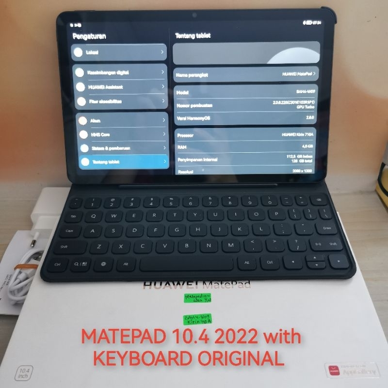 HUAWEI Matepad 10.4 2022 4GB/128GB BAH4-W09 Bekas - Fullset Resmi - second
