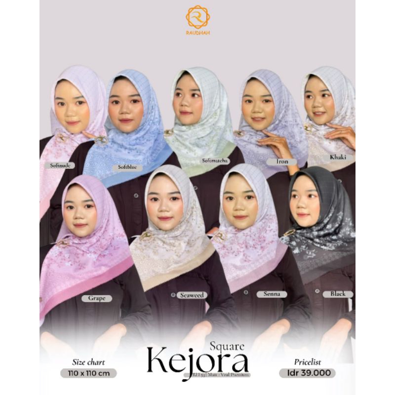 Kerudung Hijab Segiempat Voal Motif Premium Square Fransiska Zyza By Raudhah Originial