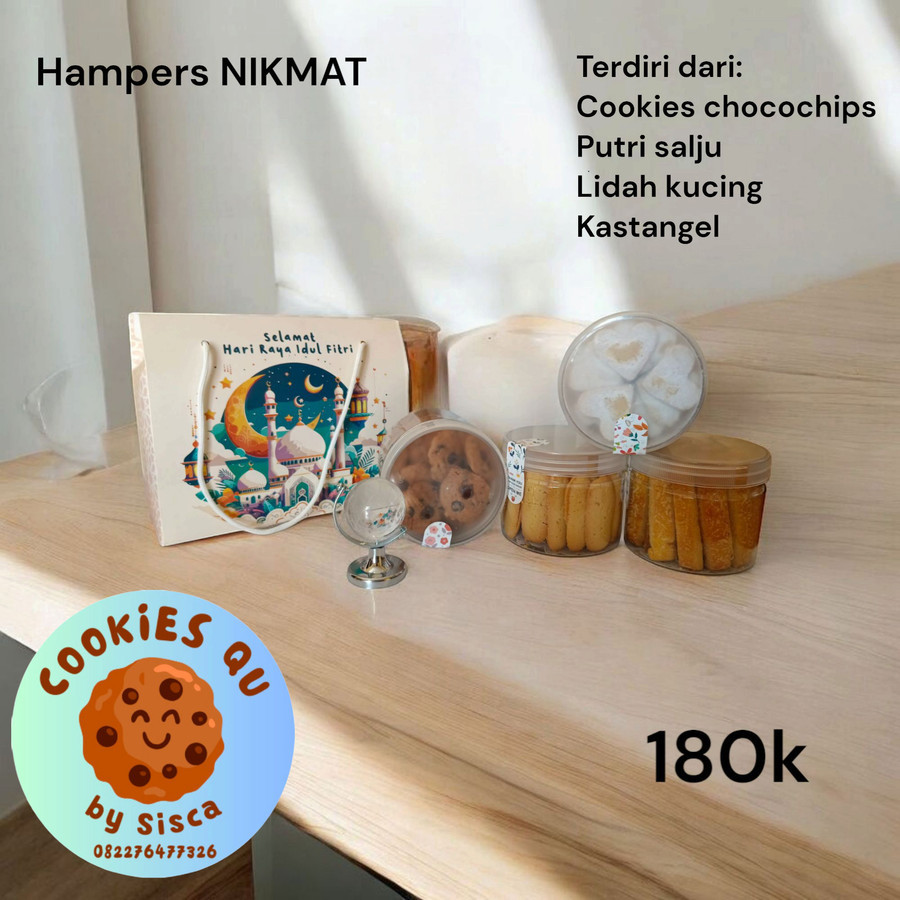 

hampers kue kering, hampers lebaran, parsel lebaran, parsel kue kering, cookies chocochips, putri salju, lidah kucing, kastangel