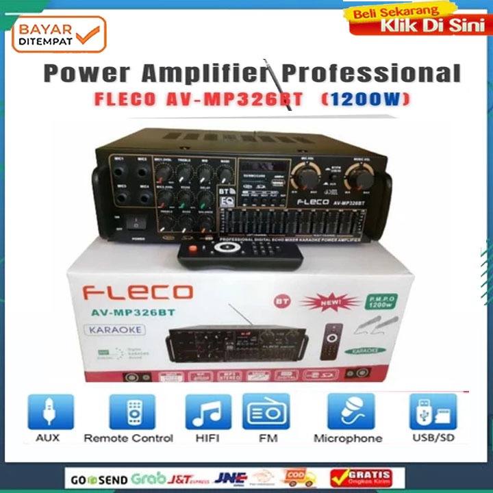 Power Amplifier Fleco BT 326 - Amplifier Bluetooth - Amplifier Besar terbaru promo