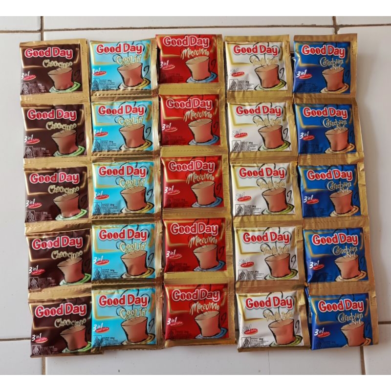 

GOOD DAY HOT / MOCACINNO / VANILLA LATTE / CHOCOCINNO / CARREBIAN NUT / COOLIN (10 x 20 gr)