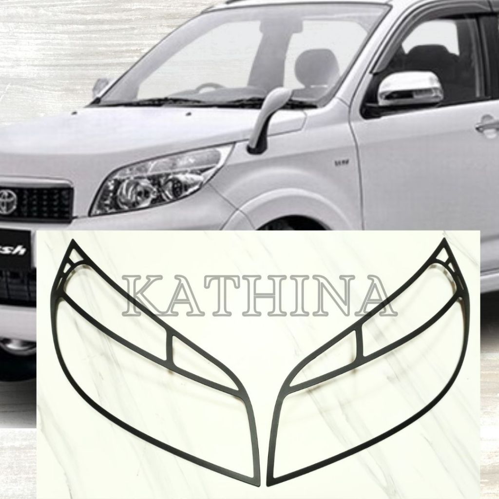 Garnis Lampu Depan Mobil New Rush Terios Lama 2007 Cover Garnish Hitam