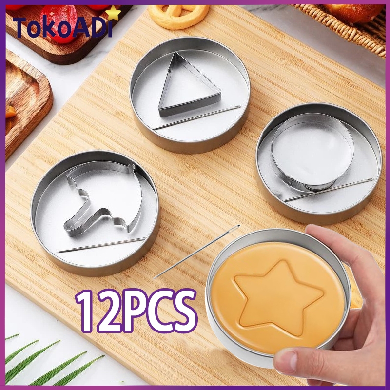 12PCS Cetakan Dalgona Candy Ala Squid Game/Cetakan Permen Dalgona Cetakan Bts / Ring Cutter Cookies