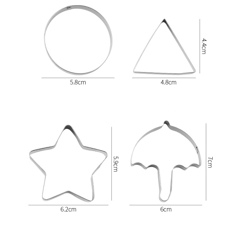 Lyn 6Pcs Cetakan Dalgona Candy Ala Squid Game/Cetakan Permen Dalgona Cetakan Bts / Ring Cutter
