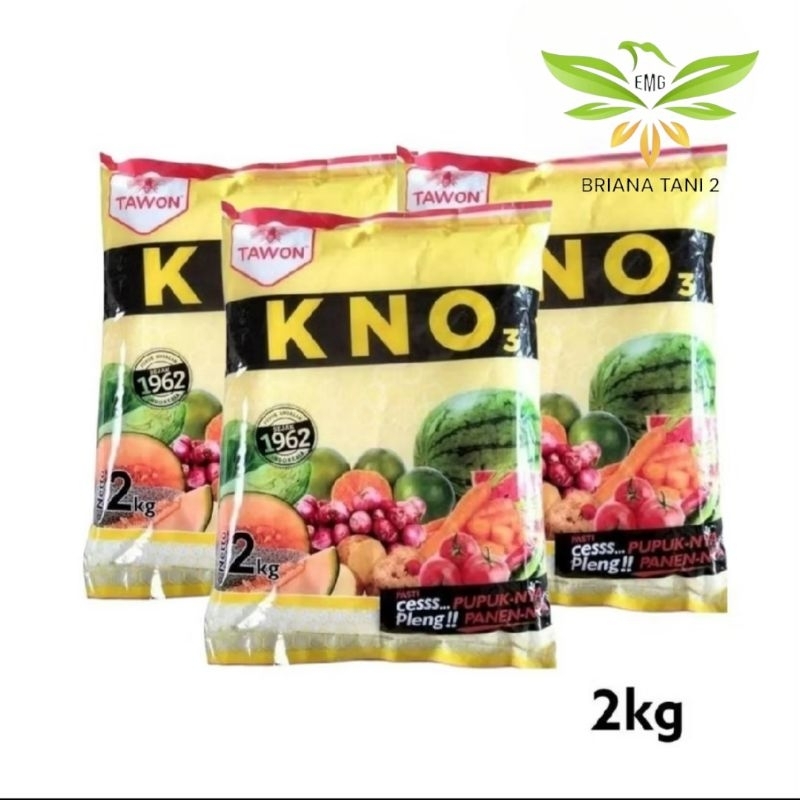 Pupuk KNO3 Putih 2Kg Nitrogen (N) 13% Kalium (KO) 46% KNO 3 Cap TAWON Prill DGW