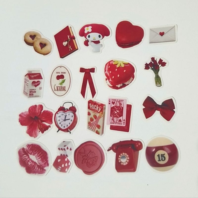 

[isi 20] Red sticker aesthetic / sticker merah / sticker y2k / sticker journaling / sticker deco / sticker cute