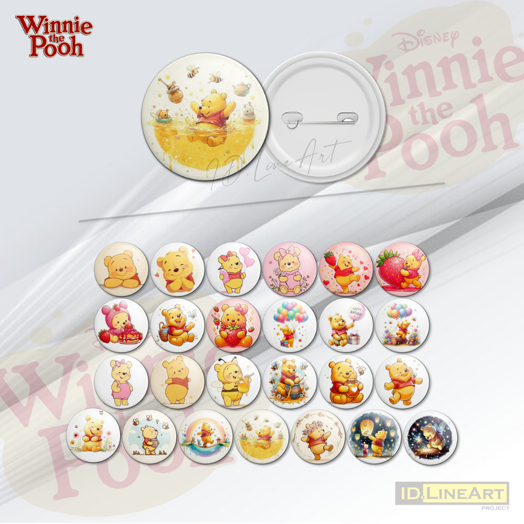Pin Button WINNIE THE POOH Pin Press Bros Badge