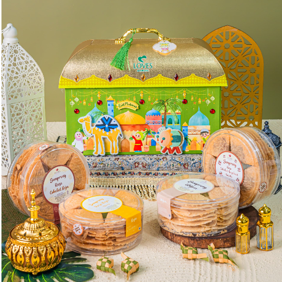 

Marhaban Exclusive Hampers Lebaran Idul Fitri Ramadhan Loves Semprong Cokelat Hazelnut Kue Kering