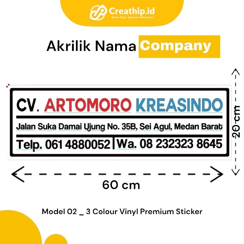 

PAPAN NAMA PERUSAHAAN AKRILIK ACRILYC NAME BOARD PENANDA PT CV HIASAN MEJA