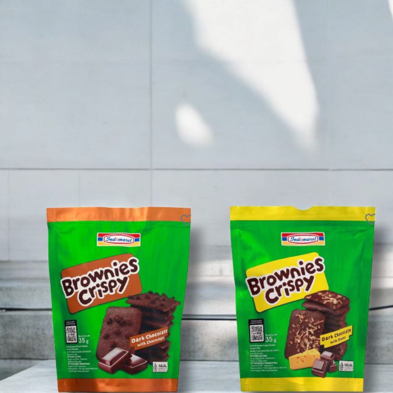 

Brownies Crispy Dark Chocolate Cheese & Chococips 35gr Indomaret