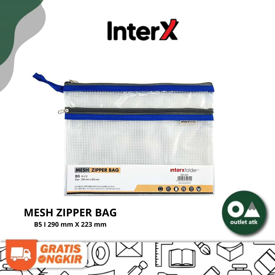 

Zipper Mesh Bag B5 Inter X Double Seleting