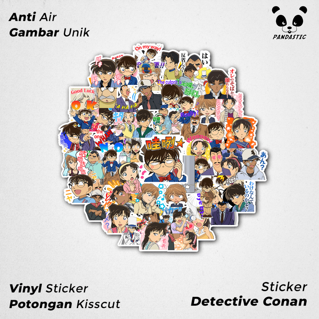 

Stiker Tempel Detective Conan Anime Kartun Film Paper Vinyl Dekorasi Laptop Koper Tumbler Kulkas DIY