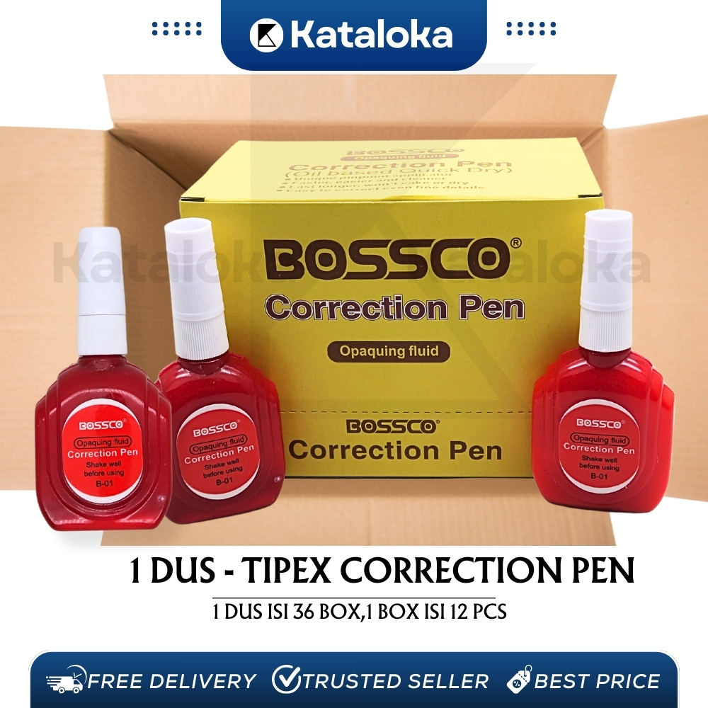 

GROSIR!!!! (1 DUS isi 432 PCS) Correction Fluid Cairan Koreksi Penghapus Cair BOSSCO B-01