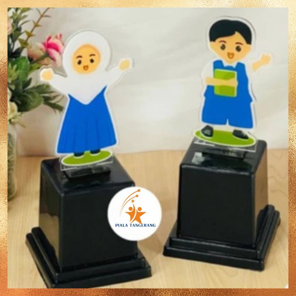 Piala Wisuda Akrilik Custom - Piala Wisuda Anak Tk Piala Wisuda Paud Tropi Penghargaan