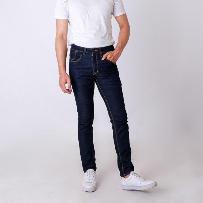 celana jeans pria premium model slim fit blue garmen BOMBSTONE DENIM jeans slim fit original