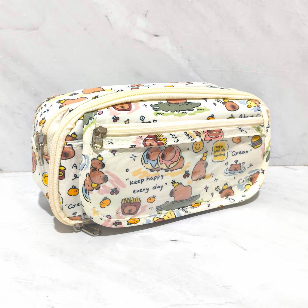 

Kotak Tempat Pensil Pen Lucu Capybara / Cute Pencil Case Pouch Capybara Sekolah Anak