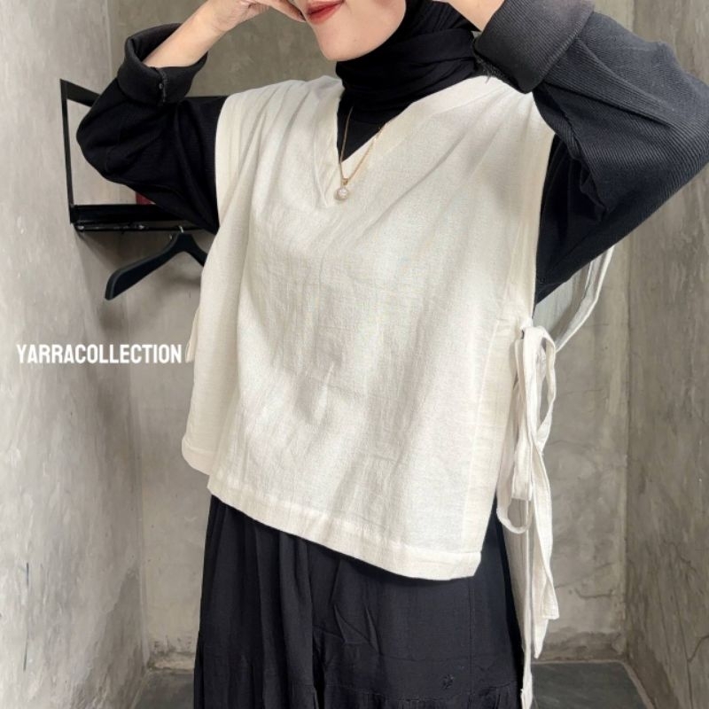 BESTPROMO BIG SALE Laura Vest by YARRA Vest Linen Vest Polos Outer Polos Vest Tali Samping Vest