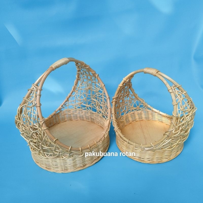 Keranjang Rotan Parcel Cincin Sangkar - Wadah Parcel size L