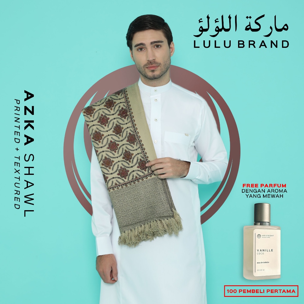 Sorban Kashmiri Printing Surban Rida Print Premium Import Arab Pria LULU BRAND 1096 Azka Free Parfum