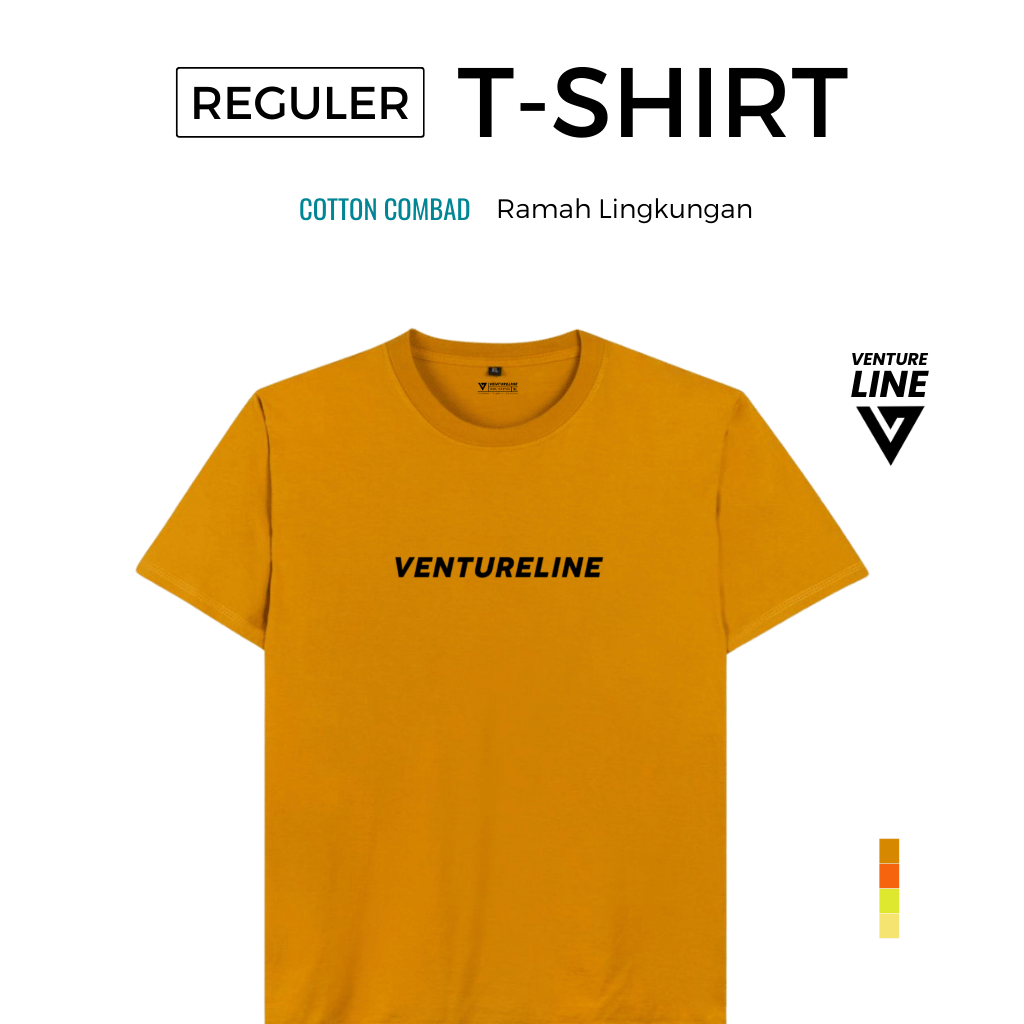 Ventureline T Shirt Amber Mustard Kaos Mustard Pria Wanita T-Shirt