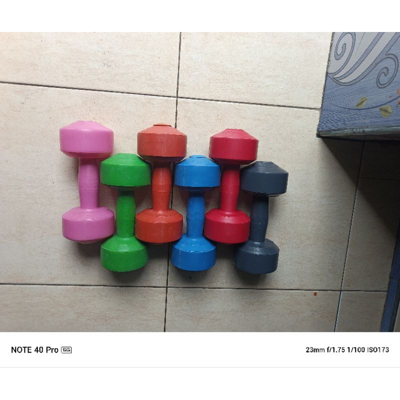 

Ukf5Pc6F4H (Kuliner.Kita) Barbel Dumbel Plastik 3Kg Alat Fitnes