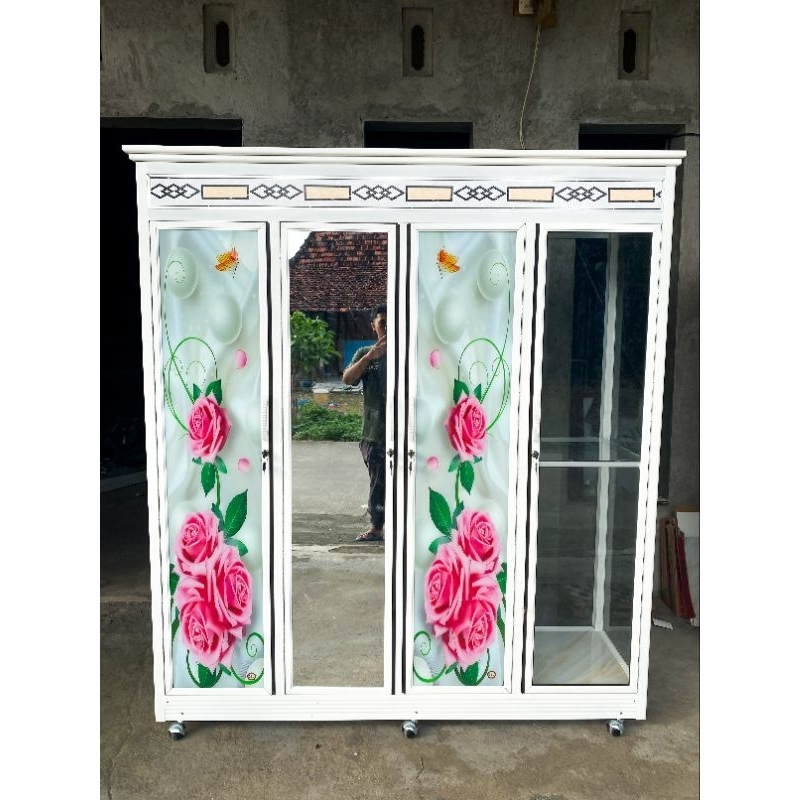 LEMARI GAMIS 4 PINTU | LEMARI PAKAIAN | LEMARI RAK & GANTUNG | LEMARI 4 PINTU LEMARI BAJU | LEMARI A