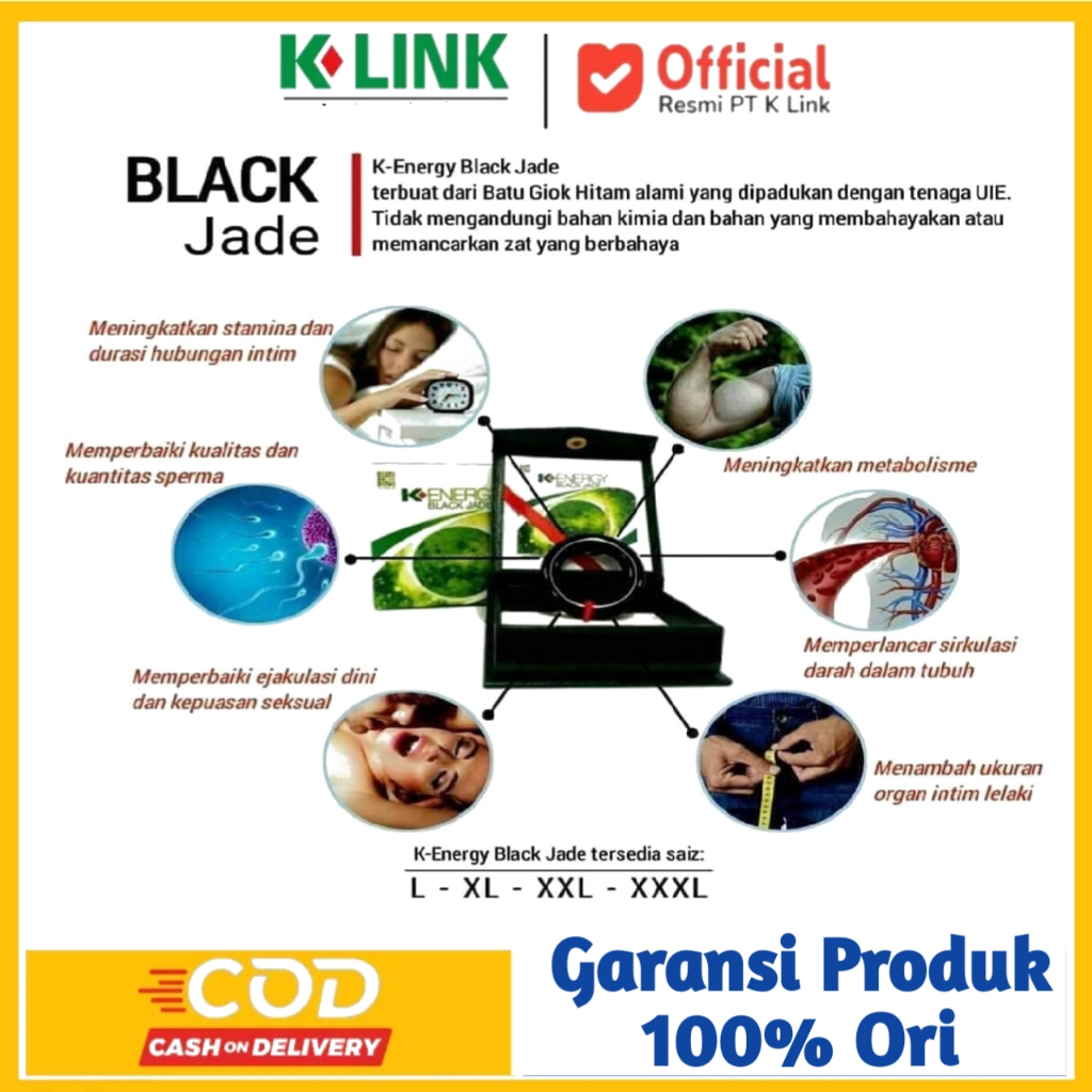Cincin giok k black jade klink original