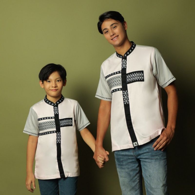 baju koko busana muslim pria al achwan dhaka light pink