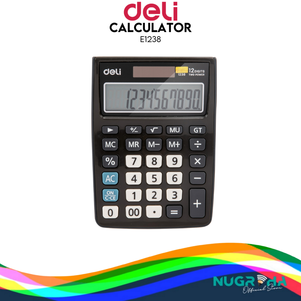 

Deli Kalkulator 12 Digit Tampilan layar LCD lebar bekualitas tinggi Garansi 3 Tahun E1238 10 X 14 CM