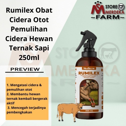 Rumilex Obat Cidera Otot Pemulihan Cidera Kaki Hewan Ternak 250Ml