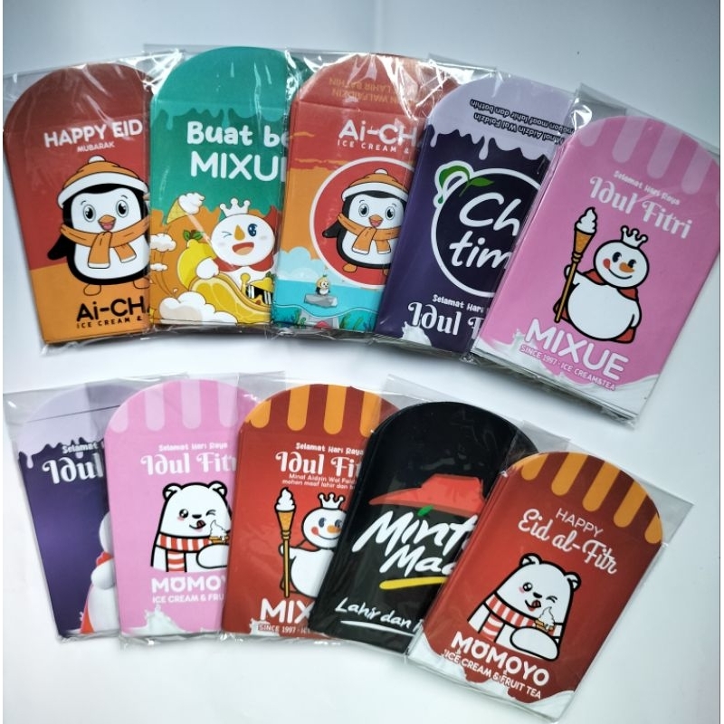 

10 PCS AMPLOP LEBARAN BRAND ICE VIRAL TERBARU 2025/ AMPLOP LEBARAN JAJAN SNACK SULTAN MURAH
