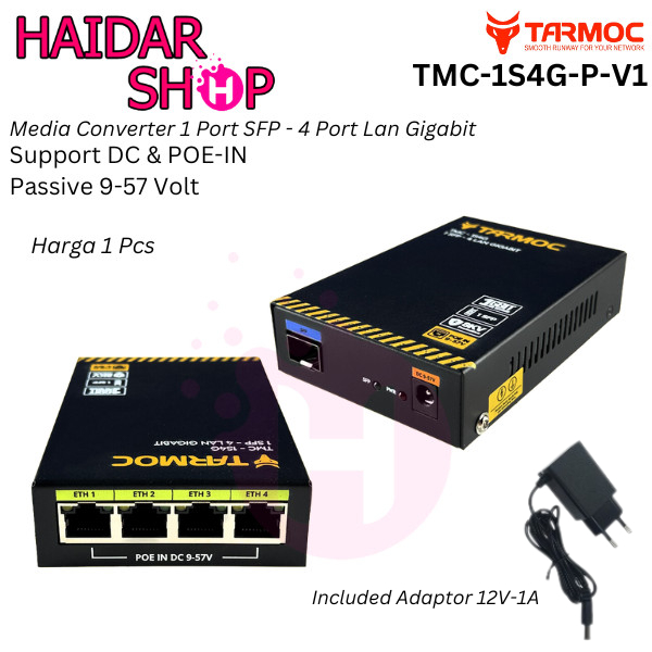 Tarmoc Media Converter FO 1 SFP 4 LAN Gigabit|1SFP 4LAN FO Switch