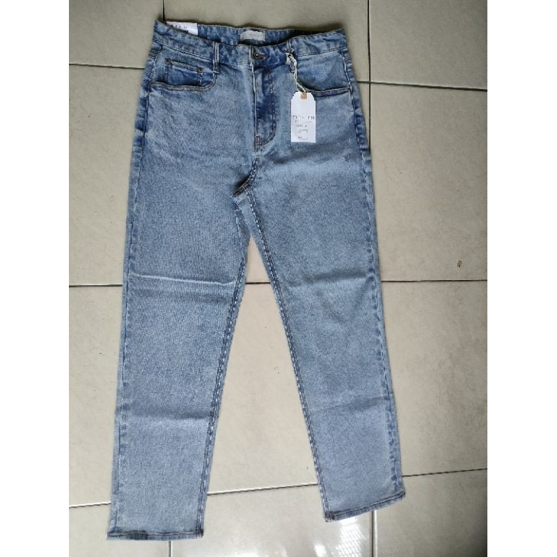 Giordano Straight Jeans Light Blue Original