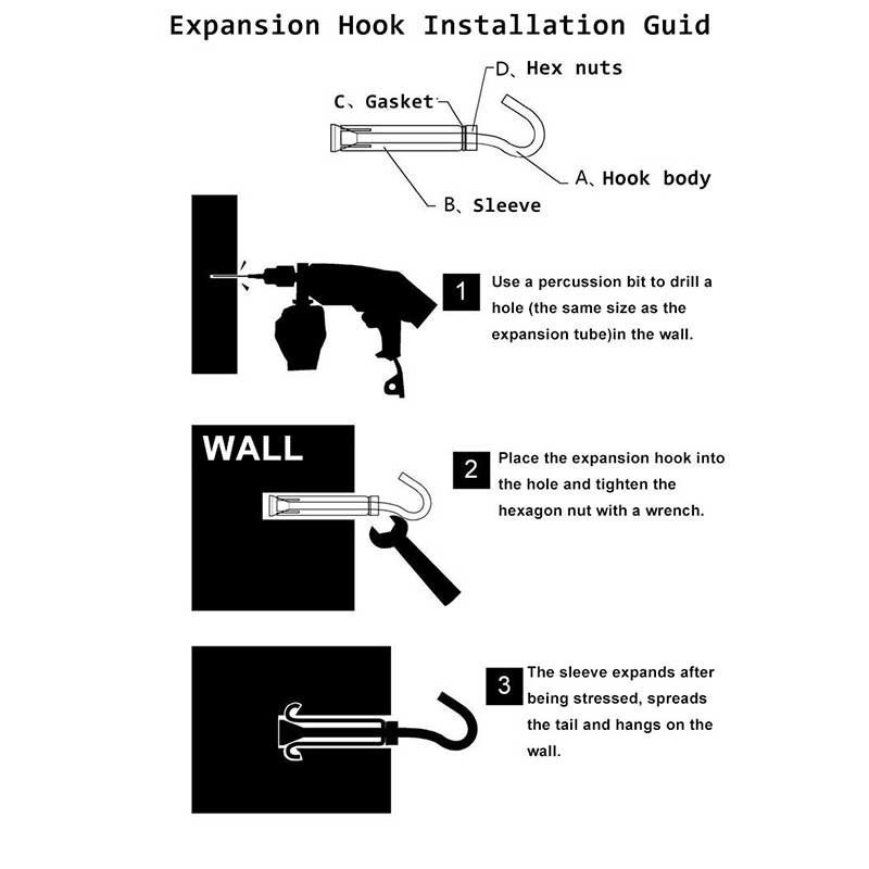 10 Buah Dynabolt Hook Dynabolt Anchor Hook Dynabolt Gantung M8x60 / M6x45 Dynabolt