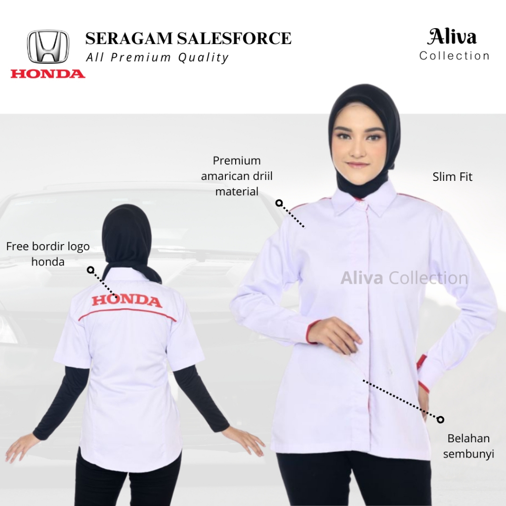 Kemeja Wanita Baju Atasan Karyawan Salesforce Honda Mobil