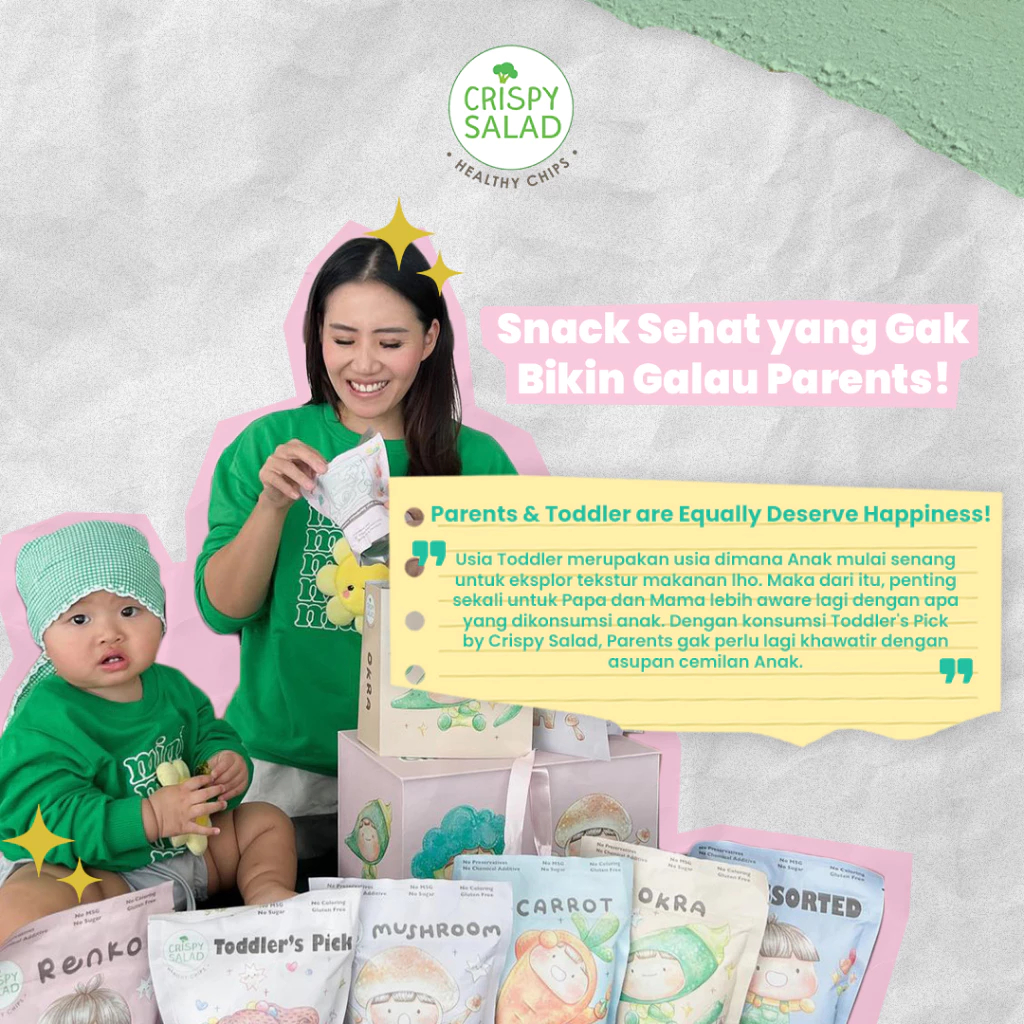 

Ay00! CRISPY SALAD - Keripik Sayur - Broccoli/Carrot/Edamame/Mixed Tuber/Potato/Okra - Healthy Snack