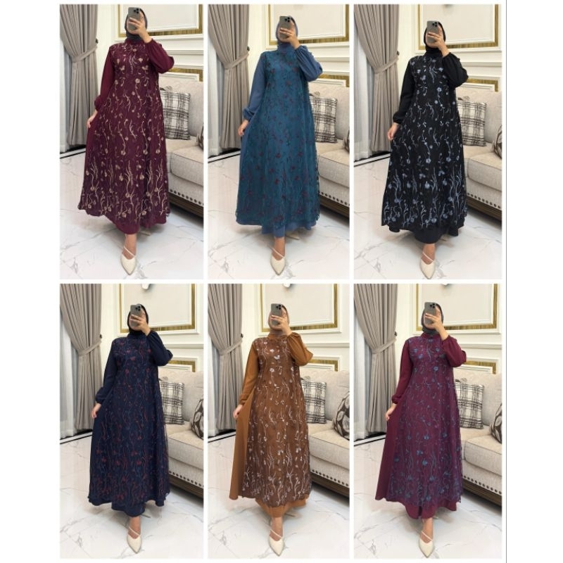 KHALISA DRESS BRUKAT ORY ANNISA FASHION/RAYA SERIES ORY ANNISA FASHION/GAMIS LEBARAN 2025
