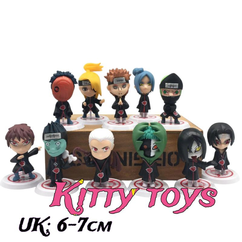 Mainan pajangan hiasan kue figure set naruto