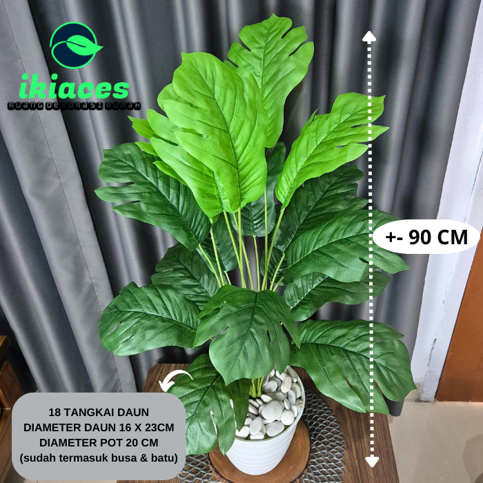 DAUN KELADI PLASTIK JUMBO POHON SUKUN ARTIFISIAL DEKORASI TANAMAN HIAS POJOKAN RUMAH POHON HIAS TING