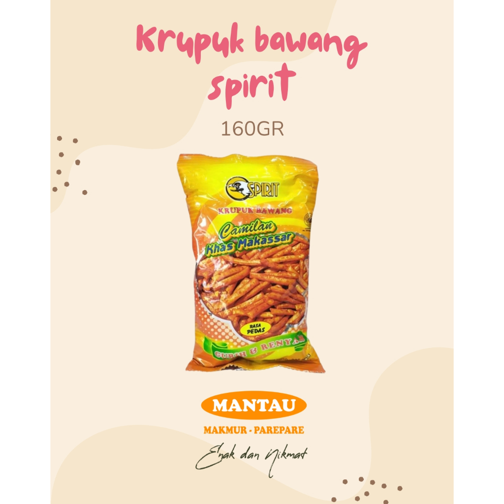 

kerupuk krupuk kripik bawang spirit oleholeh khas makassar 160/450gr