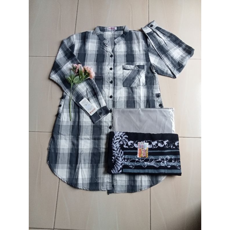 setelan santri putri Tunik Al latief/baju/sarung/kerudung