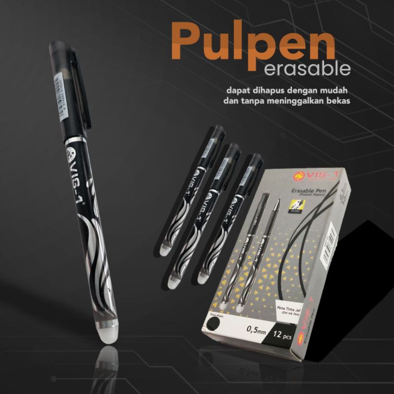 

Pulpen Hapus Erasable (Pena hitam tebal bisa dihapus) 0.5mm