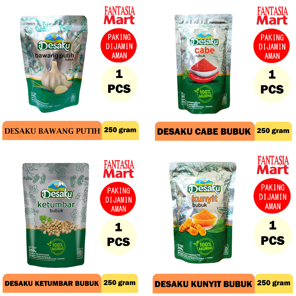 

DESAKU ANEKA BUBUK REMPAH 250 GRAM FANTASIA DENGAN PAKING AMAN