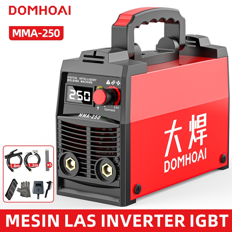 DOMHOAI Mesin Las Inverter Las Listrik MMA-250 IGBT Mesin Las Tampilan Digital Definisi Tinggi Porta
