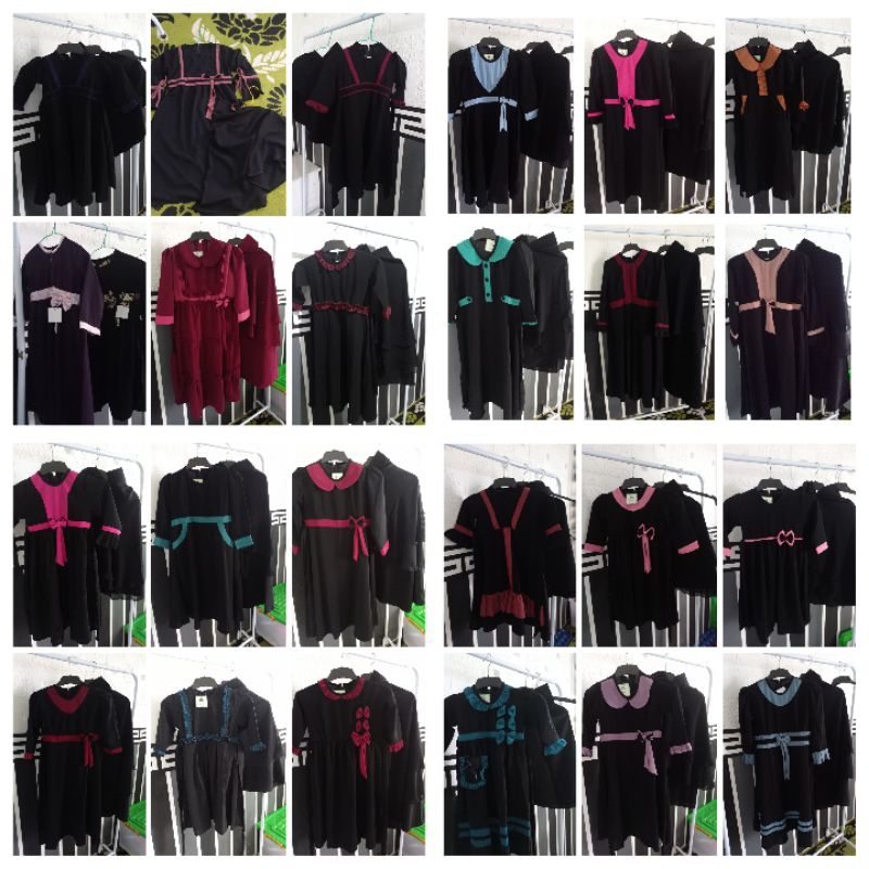 SET GAMIS ANAK PEREMPUAN/jetblack,stelan cadar safar rist